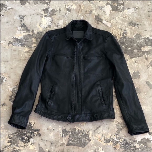 AllSaints Lark Leather Jacket (XS Small) - Picture 3 of 10